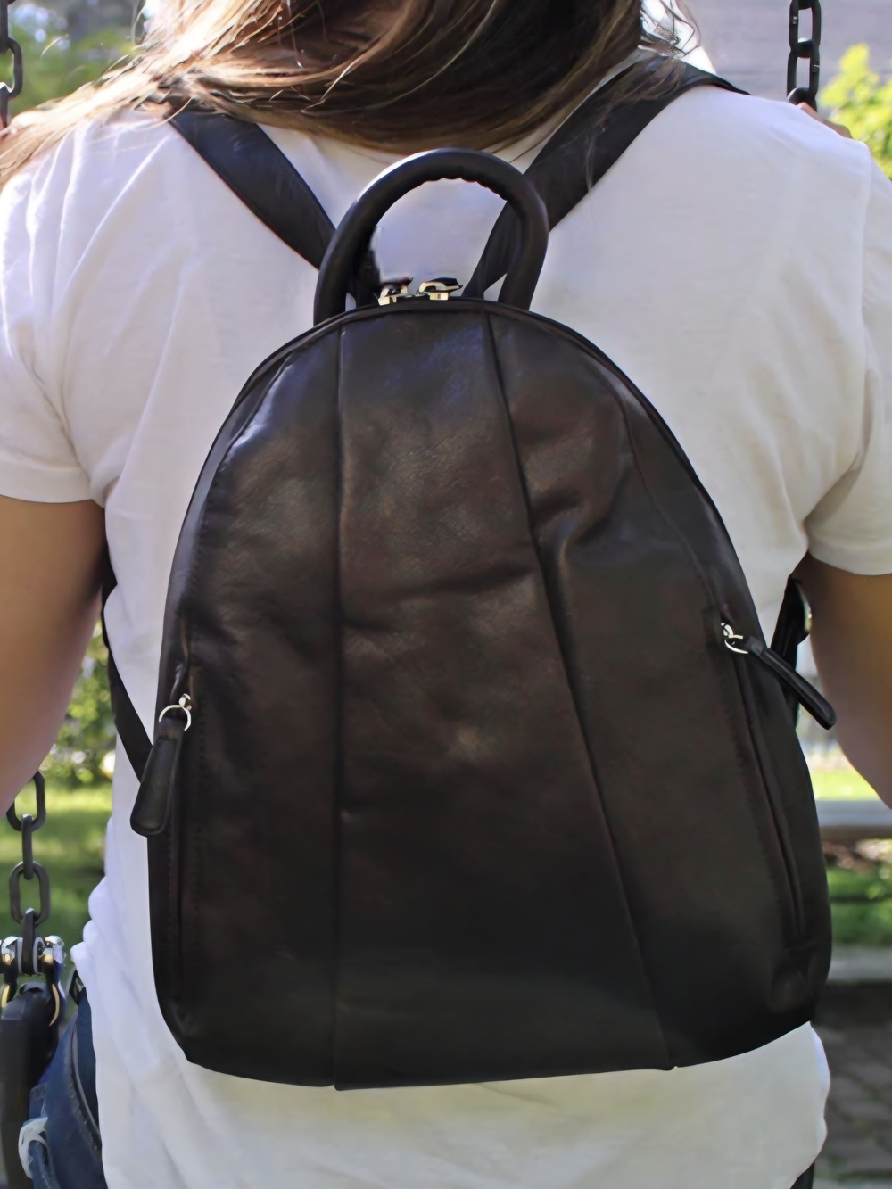 Osgoode Marley Genuine Leather Teardrop Backpack | RFID Protected